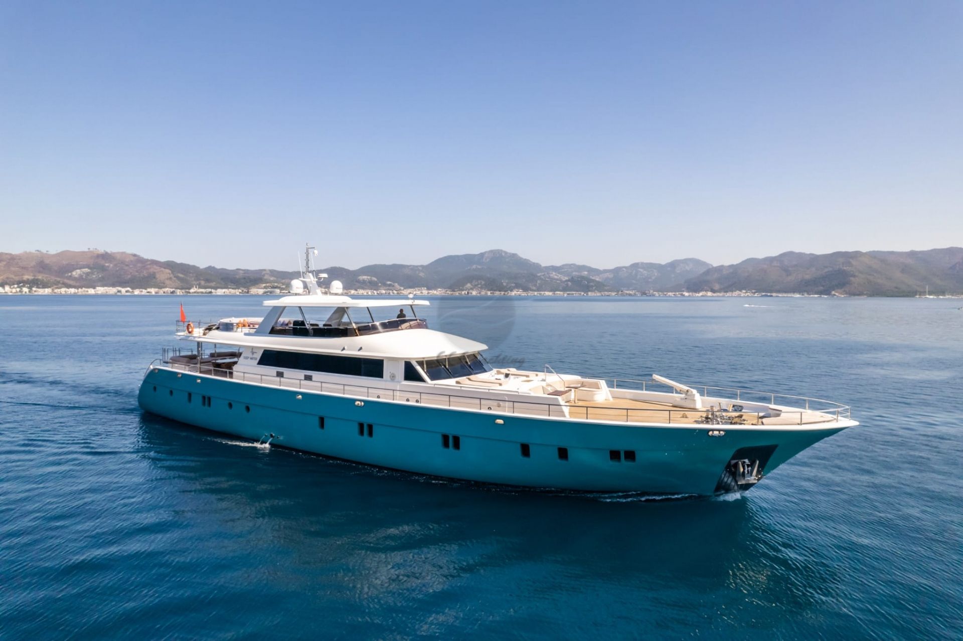 DEEP WATER luxury motor yacht underway at sea